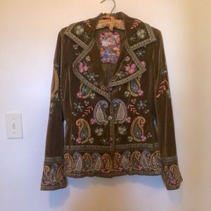 Johnny Was, Two ten ten five, velvet embroidered jacket